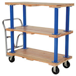 Vestil Ergo- Triple Decker Hardwood Platform Carts