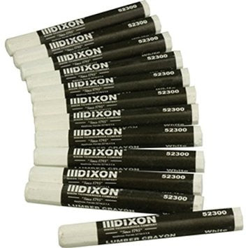Dixon - 12 Pieces White Lumber Crayons - Model # 52300