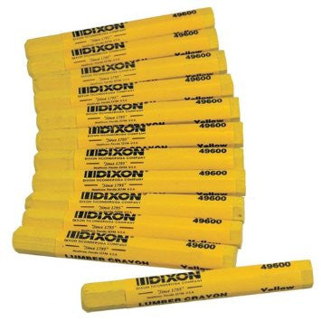Dixon 49600 Lumber Marking Crayons, Yellow,