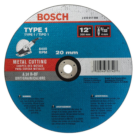 Bosch CWPS1M1220 Asphalt Ductile Cutting Wheel, 12-Inch 5/32 by 20mm, 10-Pack