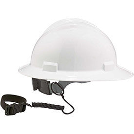 3157 18" Black Coil Hard Hat Lanyard with Buckle