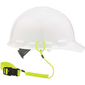 3157 18" Lime Coil Hard Hat Lanyard with Buckle