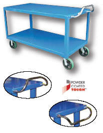 Vestil Ergo- Handle Carts 8" x 2" Mold-On-Rubber Casters