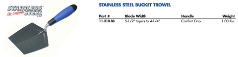 STAINLESS STEEL BUCKET TROWEL COMFORT GRIP